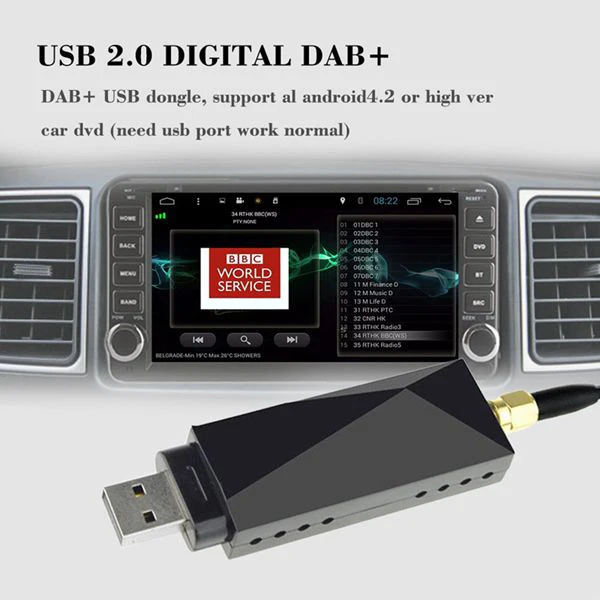 Автомобильная DAB антенна с USB адаптером приемник для Android 4,4 5,1 6,0 7,1 Автомобильный плеер применимый для Европы Австралия Dab адаптер