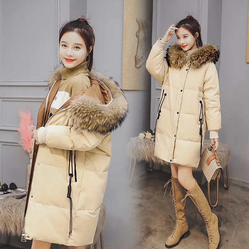 

Cotton-padded Clothes Fashion Comfortable Simple Cool 2018 Winter New Style Mid-length Straight-Cut Long Sleeve Solid Color