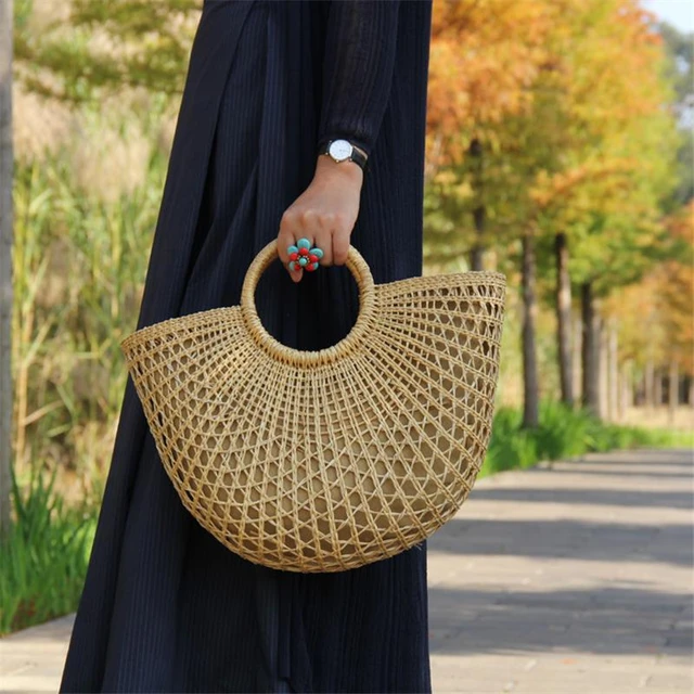 Large Fanny Pack in Rattan Woven Print Women Men Cute 