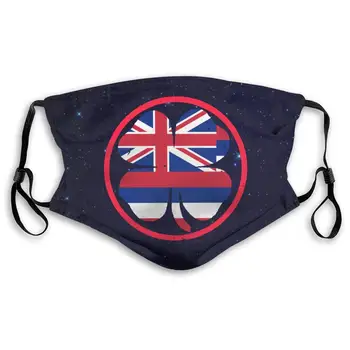 

Irish Hawaii State Flag Active Carbon Filter Mask with PM2.5 Filters 5 Layers of Protection for Men Women