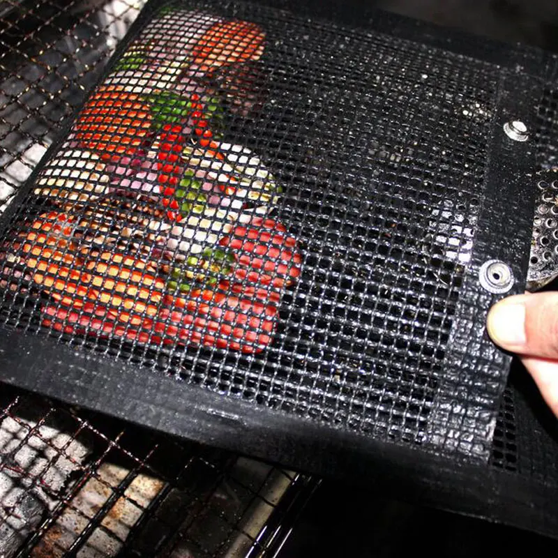 BBQ Grill Mesh Bag Reusable Non-Stick Grilling Bag Baking Sheet Liners Mats Grids Outdoor Picnic Tool BBQ Accessories