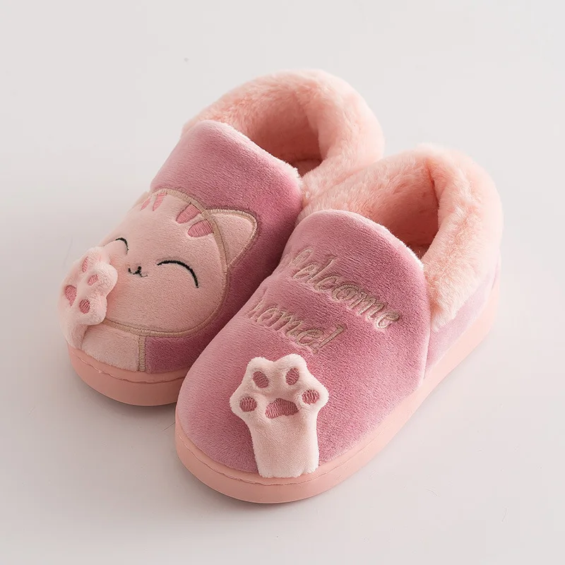 Children Indoor Slippers Winter Warm Shoes Kids Mum Dad Home Floor Slippers Cartoon Style Anti-slip Boys Girls Cotton Shoes FM01 children's sandals near me Children's Shoes