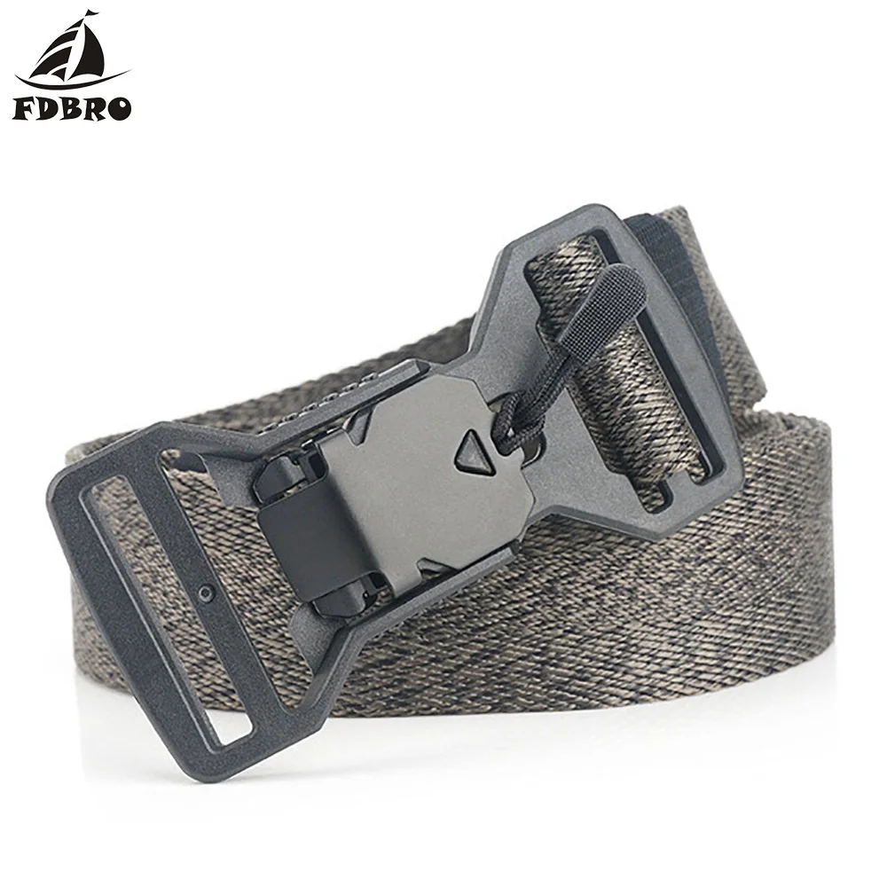 Черный FDBRO Fashion Nylon Belt Adjustable Men Belt Sport Plastic Function Buckle Jean Casual Pant Training Accessories Free Ship - Цвет: Черный