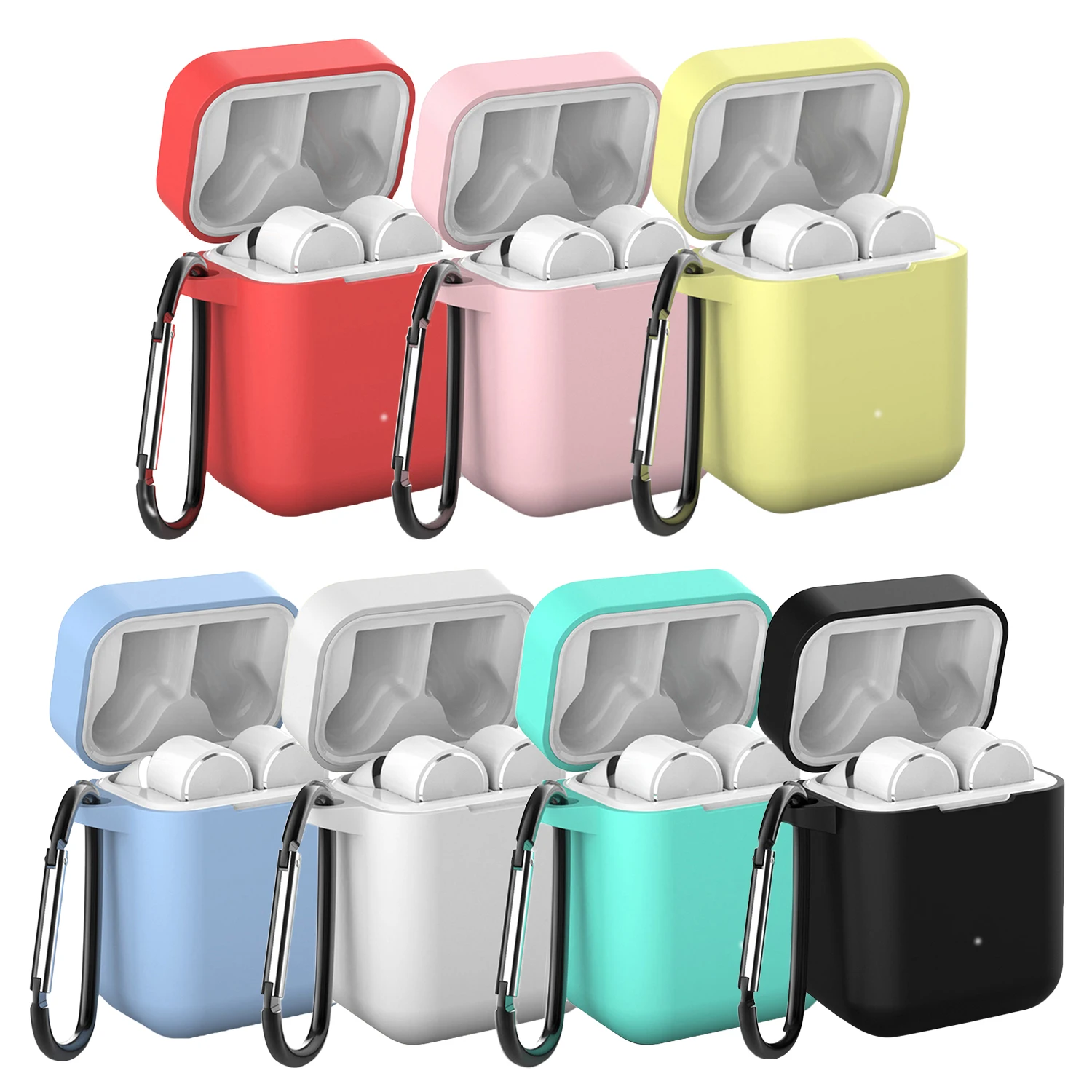 Vococal Portable Dustproof Anti-fall Soft Silicone Cover Case with Carabiner for Xiaomi Xiao Mi Air Wireless Earphone | Электроника