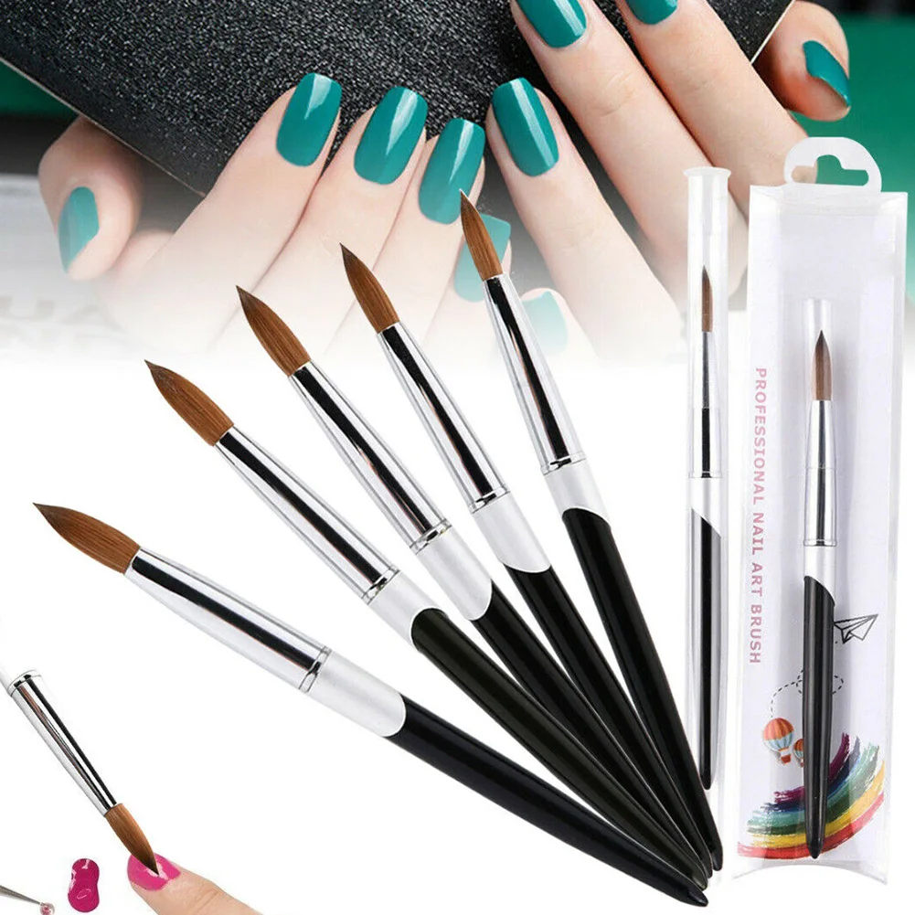 Professional Tool Hair Sable UV Gel Carving Dotting Nail Art Brush Manicure Portable Easy Apply Painting Pen Polish Drawing