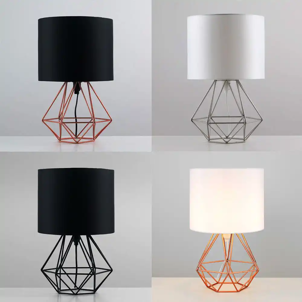 lampara de mesa retro luz de iluminacion geometrica decorativa para dormitorio sala de estar estudio