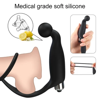 Male Prostate Massager Anal Plugs Vibrator Silicone Butt Plug For Men buttplug Delay Ejaculation Ring Vibrators Sex Toys For Men 2