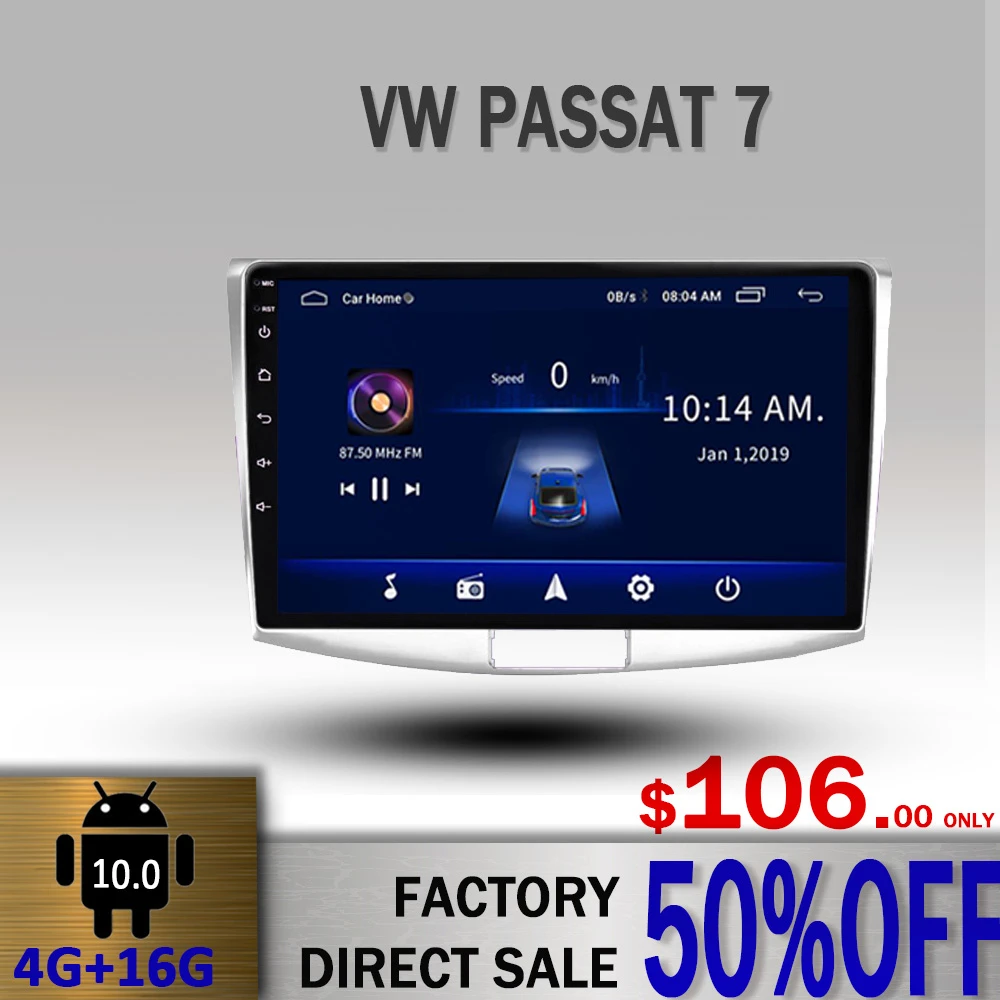 Прямая продажа автомагнитолы для VW passat 7 B7 2010 2015 Android 10 мультимедийный плеер