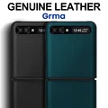 GRMA Оригинальный Роскошный чехол из натуральной кожи для Samsung Galaxy Z Флип-кейс SM F700F Galaxy Z флип-чехол для телефона - фото