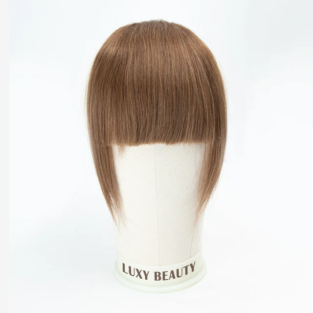 Human Hair Bangs 3 Clips 3D Blunt Cut Natural Hair Bangs OverHead Clip In Hair Extensions Non-Remy 2.5