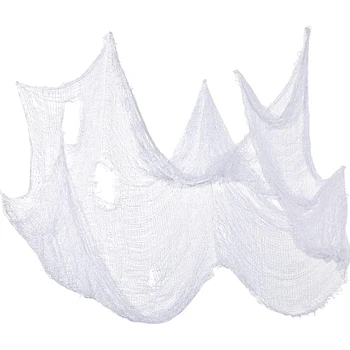 

10 Pcs Halloween py Cloth 30 By 72 Inch Freaky Loose Weave py Cloth Fabric Scary Spooky Decoration White