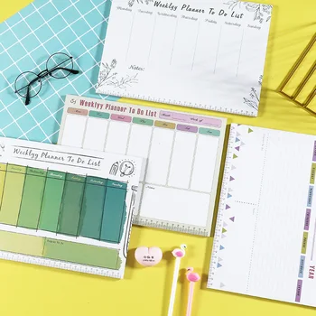 

Big Size 12.8x9.8" N Times Sticky Daily Weekly Planner Notebook School Office Coorful Desktop Plan Note Memo with Index Notebook