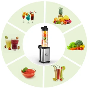 Mini 350W Fruit Vegetable Serve Juice Extractor Smoothie Blender Food Processor Vegetable Fruits Blender With 2 Cups 4