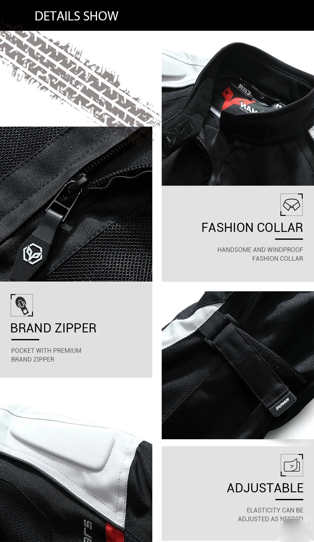 DUHAN mesh jacket D215 c1
