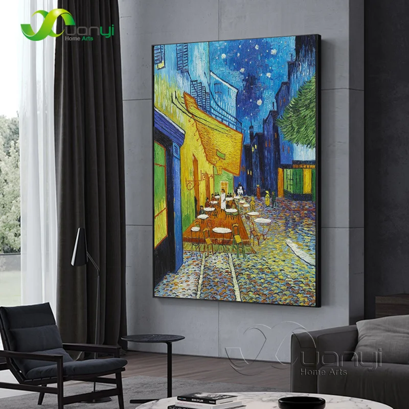 Online Nacht Cafe Cafedusoir Van Gogh Ölgemälde Reproduktionen Hand Bemalte Leinwand Ölgemälde Abstrakte Für Schlafzimmer Wand Dekor Kunst