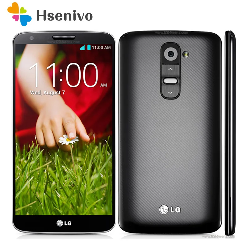  100% original LG G2 D802 Quad-core 2GB RAM 32GB ROM 13.0 MP 4G WIFi NFC Cellphone Free shipping