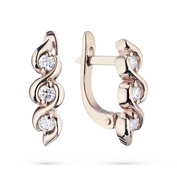 

Earrings made of red gold with diamonds e0201sg08177700