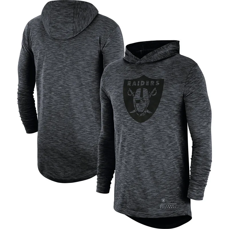 Окленд Американский Футбол Толстовка Raiders Heathered Charcoal Fan gear тональная толстовка с капюшоном и длинным рукавом