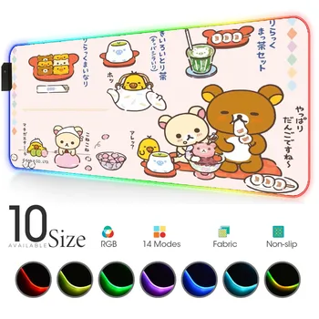 

Mat Bear Carpet Anime Slipmat Rgb Mouse Pad with Backlight Gamer Mat Gloway MousePad Led Keyboard Anime Gadget Computer Laptop
