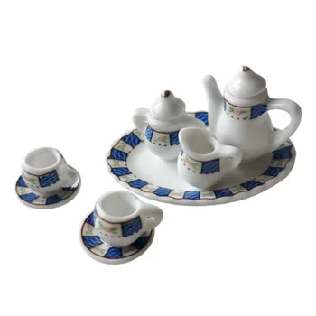 

1/12 Dollhouse Ceramic Tableware Tea/Coffee Set Kitchen Furniture Model Toy