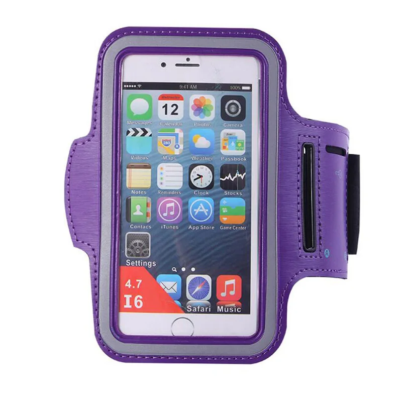 Purple Universal Cell Phone Sports Arm Bag Running Fitness Strap Pouch Pocket Unisex - Цвет: Purple