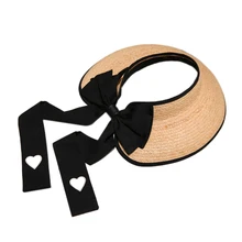 Lafite трава топ шляпа летняя версия складываемая шляпа вдоль ленты лук солнце шляпа пляжная шляпа с пустым верхом