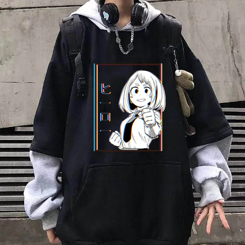 

Ochaco Uraraka Hoodie Sweatshirt Men Women Loog Sleeve Autumn Winter Pullover Hooded Harajuku Anime My Hero Academia
