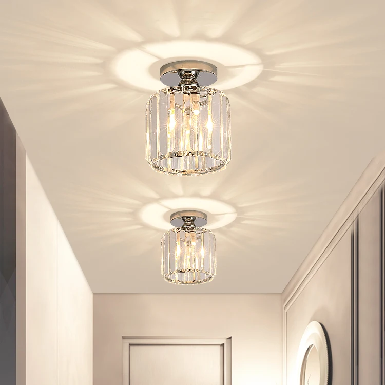 

Corridor lamp balcony crystal modern simple personality Nordic entrance hallway lamp LED ceiling lamp