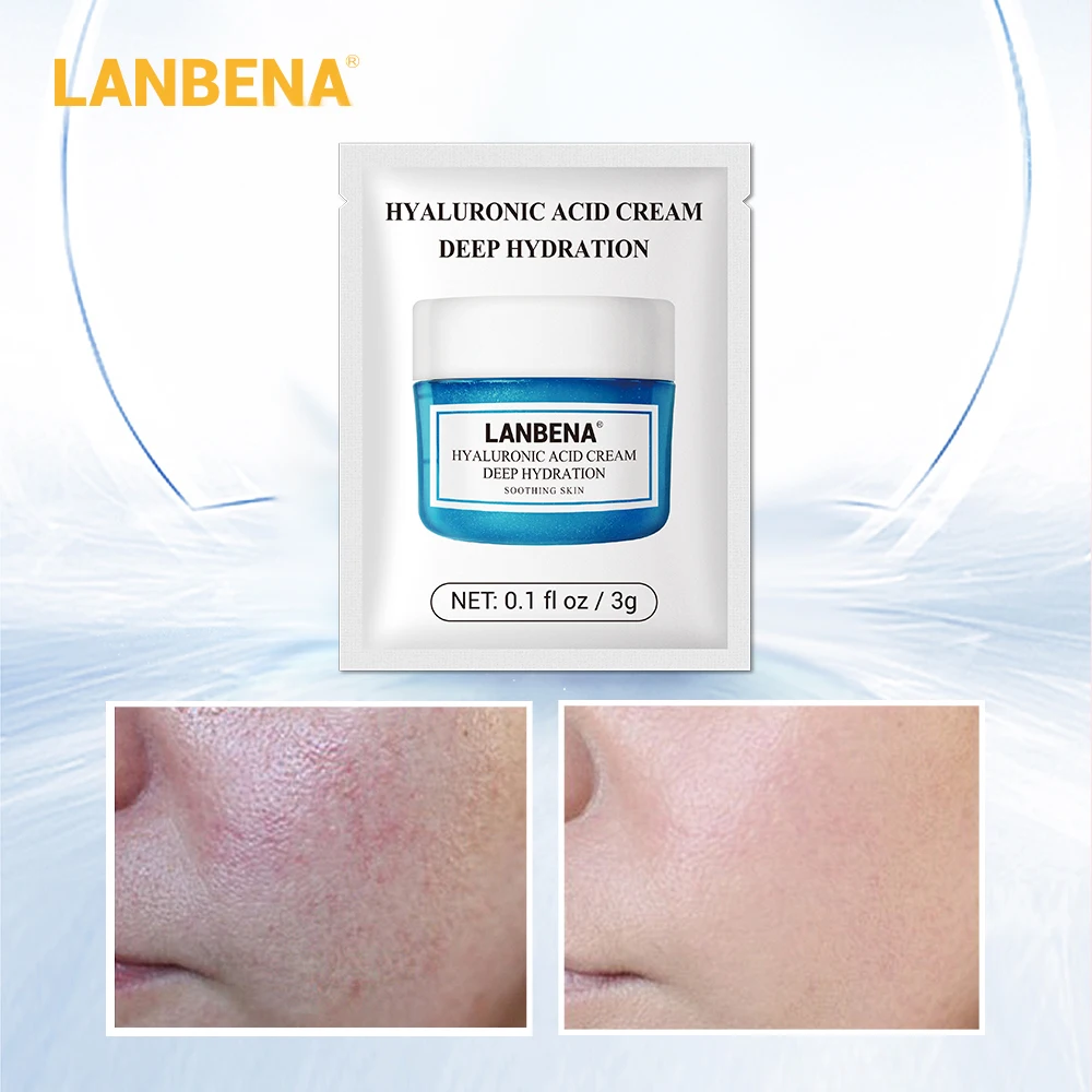 LANBENA, 10 шт., крем для лица, отбеливающий, гиалуроновая кислота, увлажняющий, против морщин, старение, витамин С, сыворотка, лечение, мини, дорожный размер