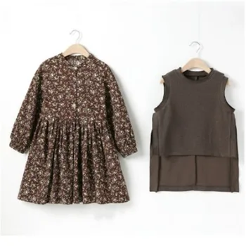 

Children's Clothing Girls Spring Clothes Girls Casual Long Sleeve Dress + Vest Cloth Set Suit Girls Outfits Teen Girls Clothing