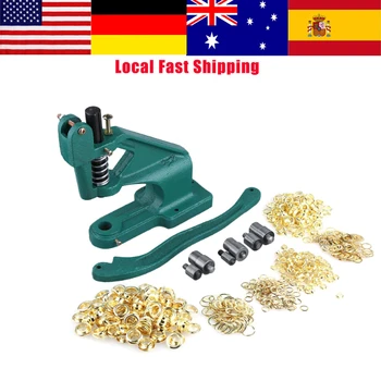 

Hand Press Eyelet Machine Kit Eyelet Deduction Grommets Eyelets Punch Die Tool Set Eyelet Making w/ 3 Dies & 900Pcs Grommets