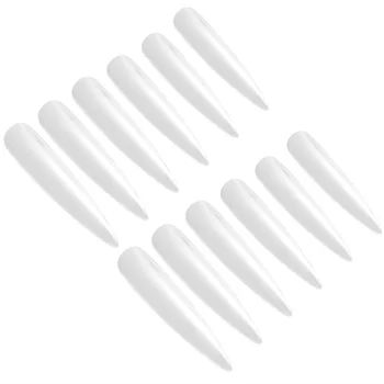 

10 Packs of 120PCS False Nail Tips Nail Salon Sharp Nail Slices Nail Art Sample Display Piece Lengthen Fake Nail Patch Stage Art