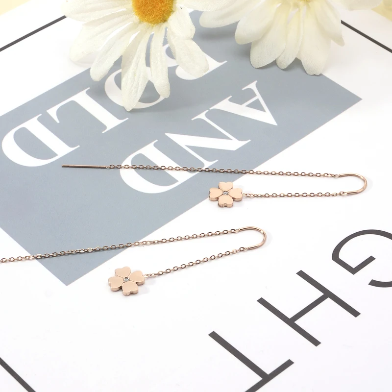 SDA Naturel Diamond Drop Earring for Girl Korean Jewelry Style