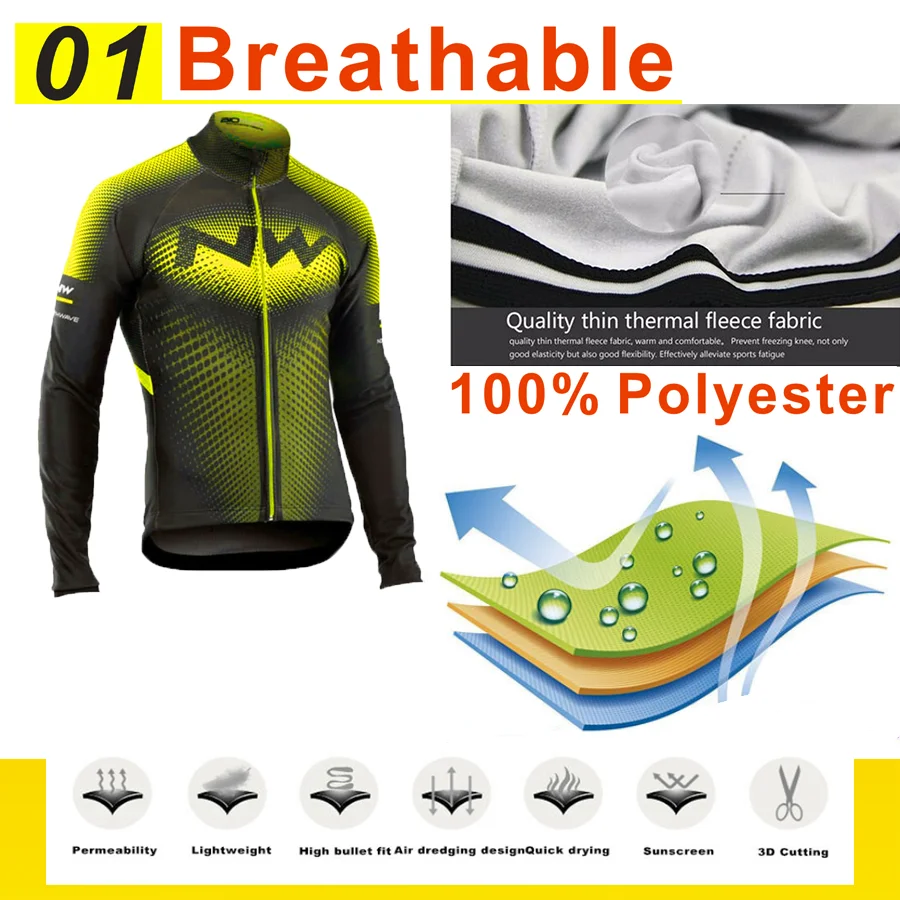 Northwave Pro team Зима с длинным рукавом Велоспорт Джерси комплект MTB велосипед одежда Униформа тепловой флис велосипедный Майо Ropa Ciclismo