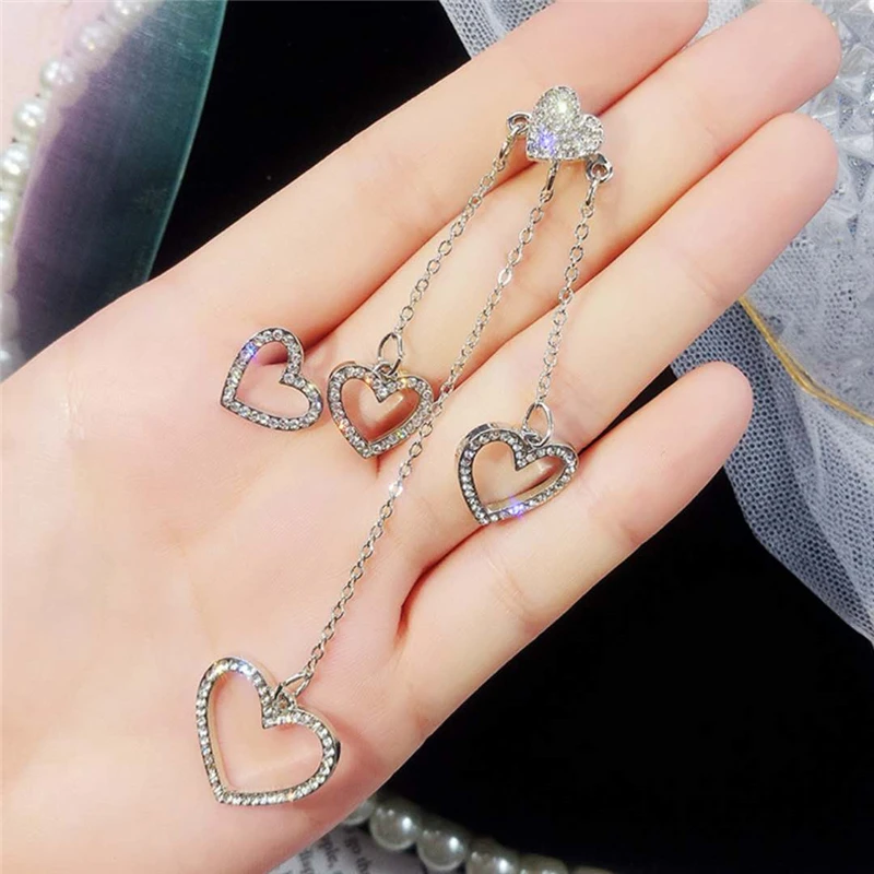 Korean Jewelry Hollow Heart Geometry Earrings For Women Tassel Earrings Gifts Orecchini Brincos Pendientes Oorbellen