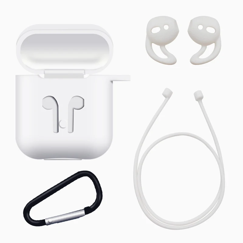 Для AirPods чехол силиконовый защитный чехол с подставкой чехол противоударный Earpods чехол для Apple для наушников для Airpod чехол Зарядное устройство аксессуары - Цвет: 658-White