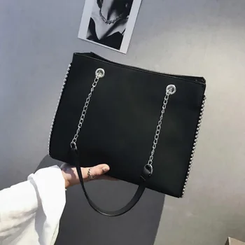 

Bag Women's Shoulder Bag Luxury Big Leather Rivet Casual Fashion Women's Handbag High-end Hign Capacity Handbags 2020