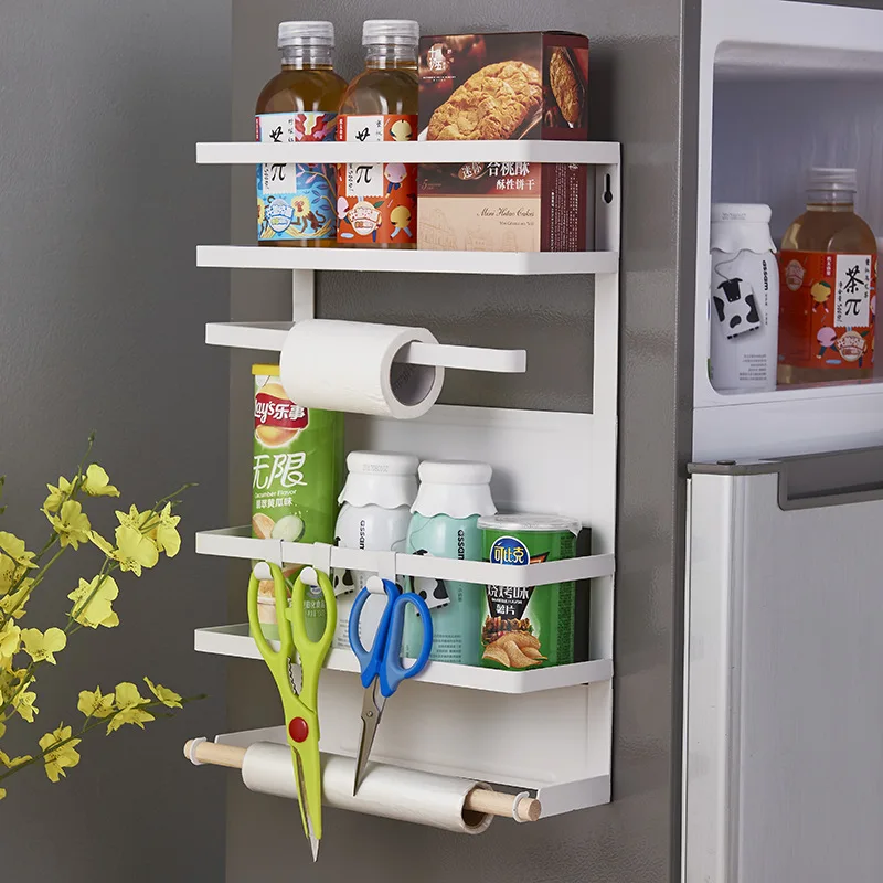 

Home organization and storage storage rack fridge organizer magnetic suction refrigerator side rack washing machine acceptance