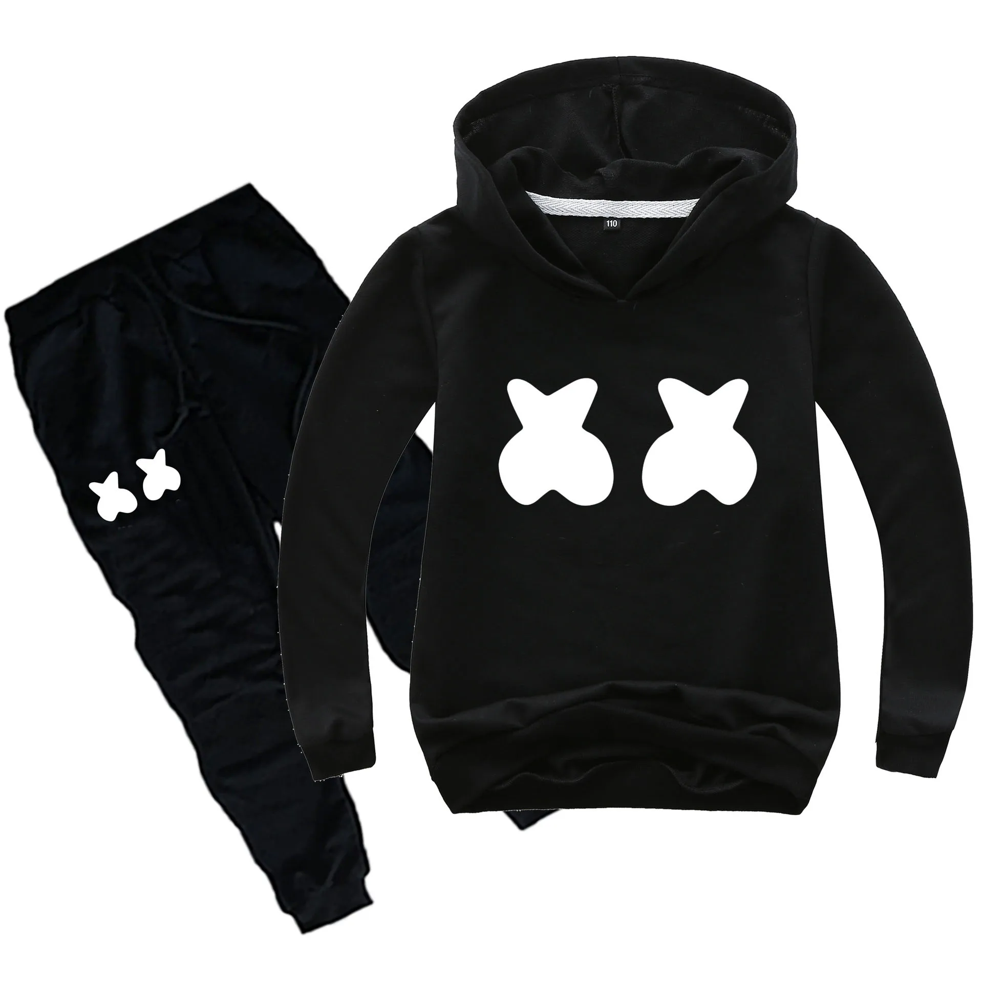 От 2 до 16 лет костюм со смайликом для девочек, комплекты одежды весенне-Осенняя детская одежда толстовки с капюшоном для мальчиков+ штаны комплект из 2 предметов, повседневный спортивный костюм