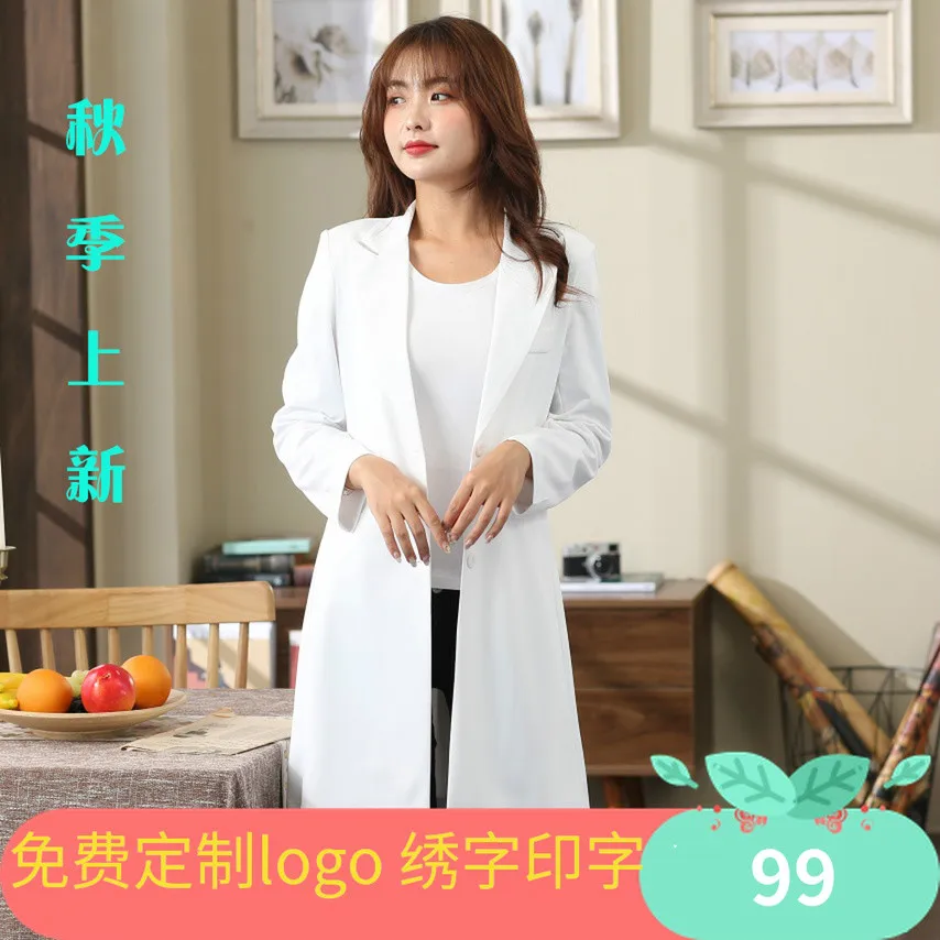 

The new white gown doctor takes a long sleeve medical cosmetic cosmetic skin management dental suit jacket