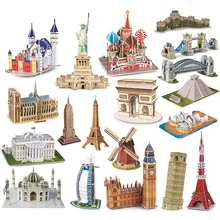 EVA 3D пазл мир знаменитая Архитектурная 3D головоломка модель строительства дома строительные игрушки Рождественский подарок