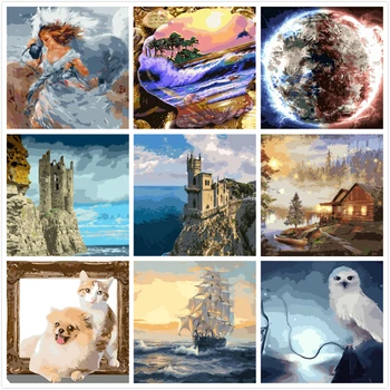 

Promise Painting By Numbers Scenery DIY Oil Coloring By Numbers Street Landscape Canvas Paint Art Pictures 2020 Decor