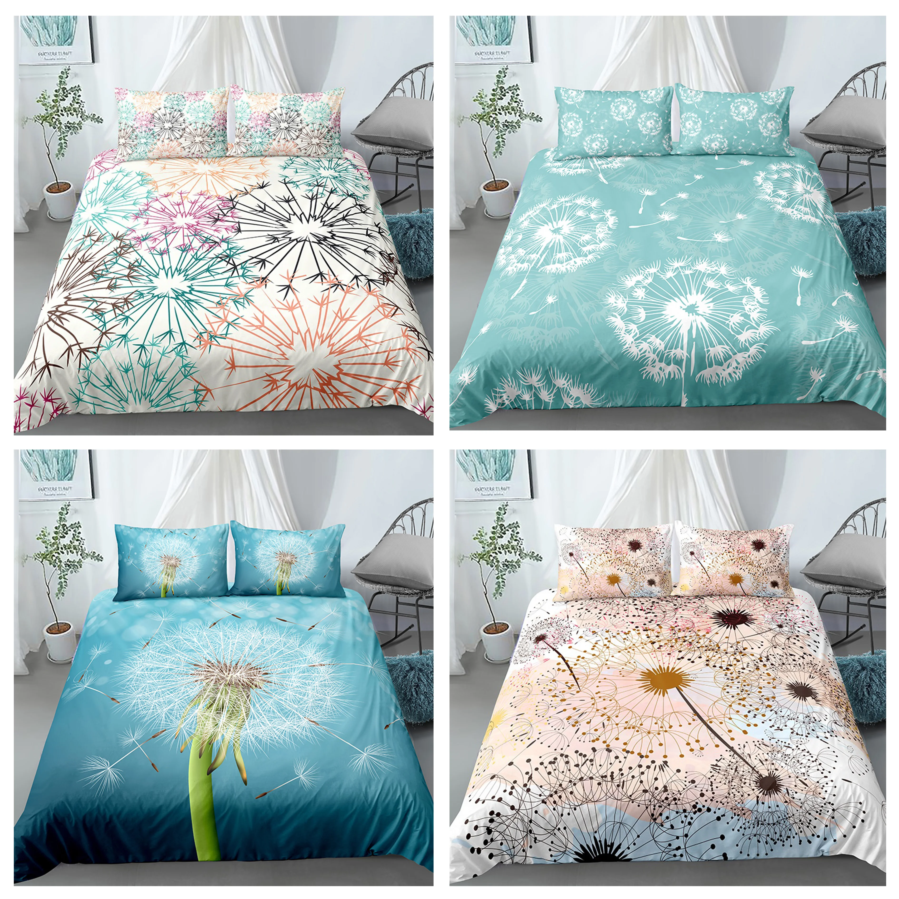 Модный комплект постельного белья с 3d изображением одуванчика и цветов украшение для дома пододеяльник
