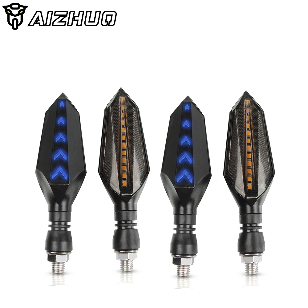 2 Pair blue Ходовые указатели поворота мигалки светодиодные мотоциклетные для Yamaha Fz16 KAWASAKI Z1000SX Honda Cb650f Cb500x cbr650f MSX125 - Цвет: 2 Pair blue