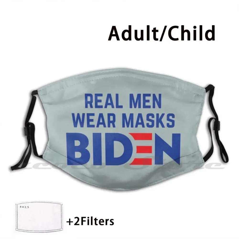 

Real Men Wear Masks : Biden Mask Adult Child Washable Pm2.5 Filter Logo Creativity Kindness Compassion Responsibility Social