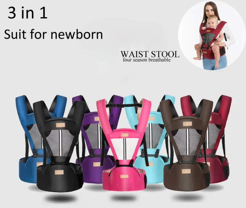 Hot Newborn Infant Baby Carrier Solid Breathable Ergonomic Adjustable Wrap Sling chest kangaroo Backpack 0-4 Years