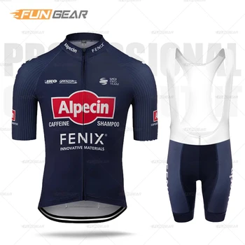 

Man Bike Jersey Set Cycling Clothing Short Sleeve Pro Team Suit New Maglia Alpecin Fenix Racing 2020 Triathlon Mtb Uniform