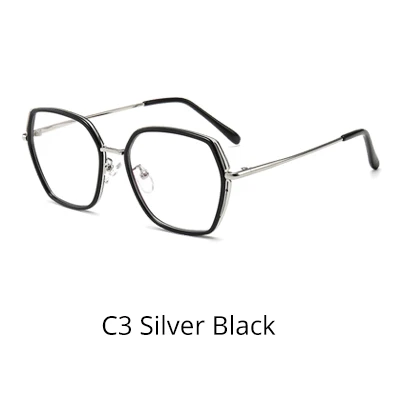 C3 Silver Black Ralferty, модный синий светильник, очки для женщин, негабаритные, необычные, декоративные, без диоптрий, очки, оправы для оптических линз, женские, D2115 - Цвет оправы: C3 Silver Black