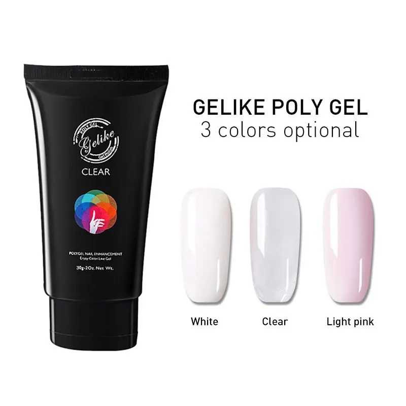 

3 Colors Poly Gel No Chipping And Fading UV Nail Soak Off Gel Polish Remover LED Gel Poly Gel Polish Nail