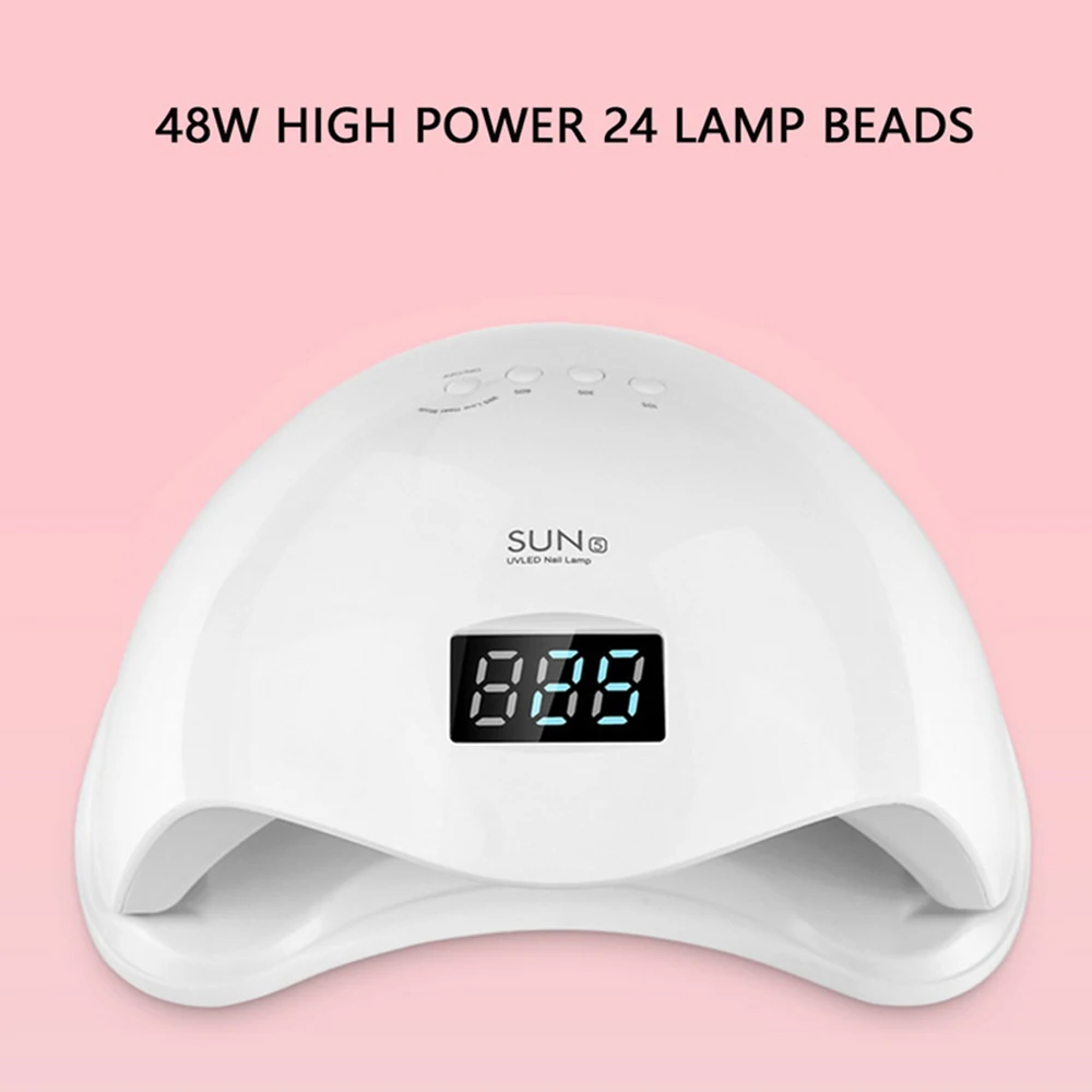 SUNUV SUN5 48 Вт Светодиодная УФ-лампа для ногтей Сушилка для ногтей Гель-лак отверждающий светильник с нижней частью 10 s/30 s/60s99s таймер ЖК-дисплей